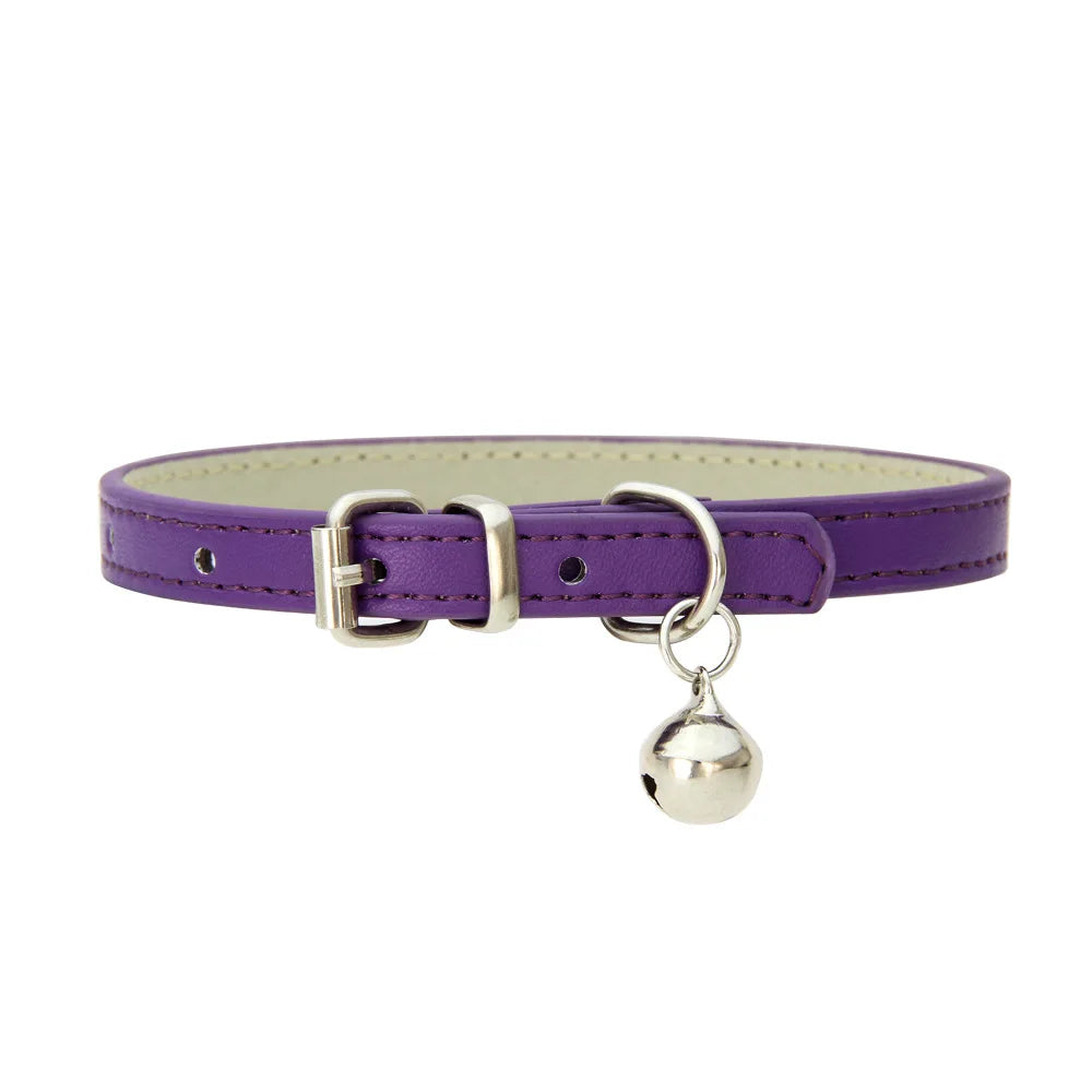 Soft Leather Cat & Small Dog Collar