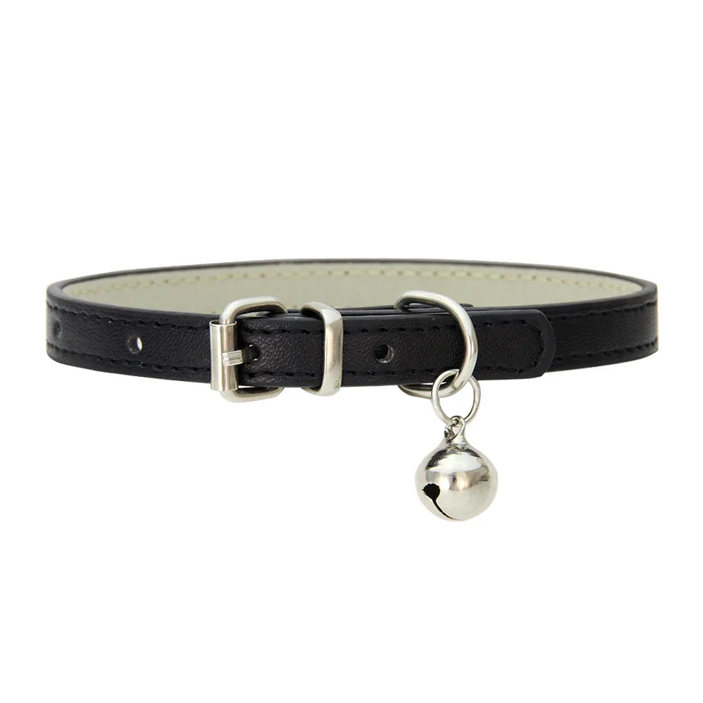 Soft Leather Cat & Small Dog Collar
