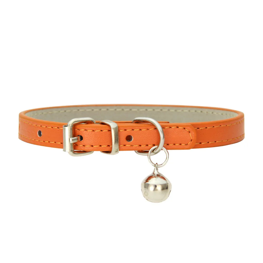 Soft Leather Cat & Small Dog Collar
