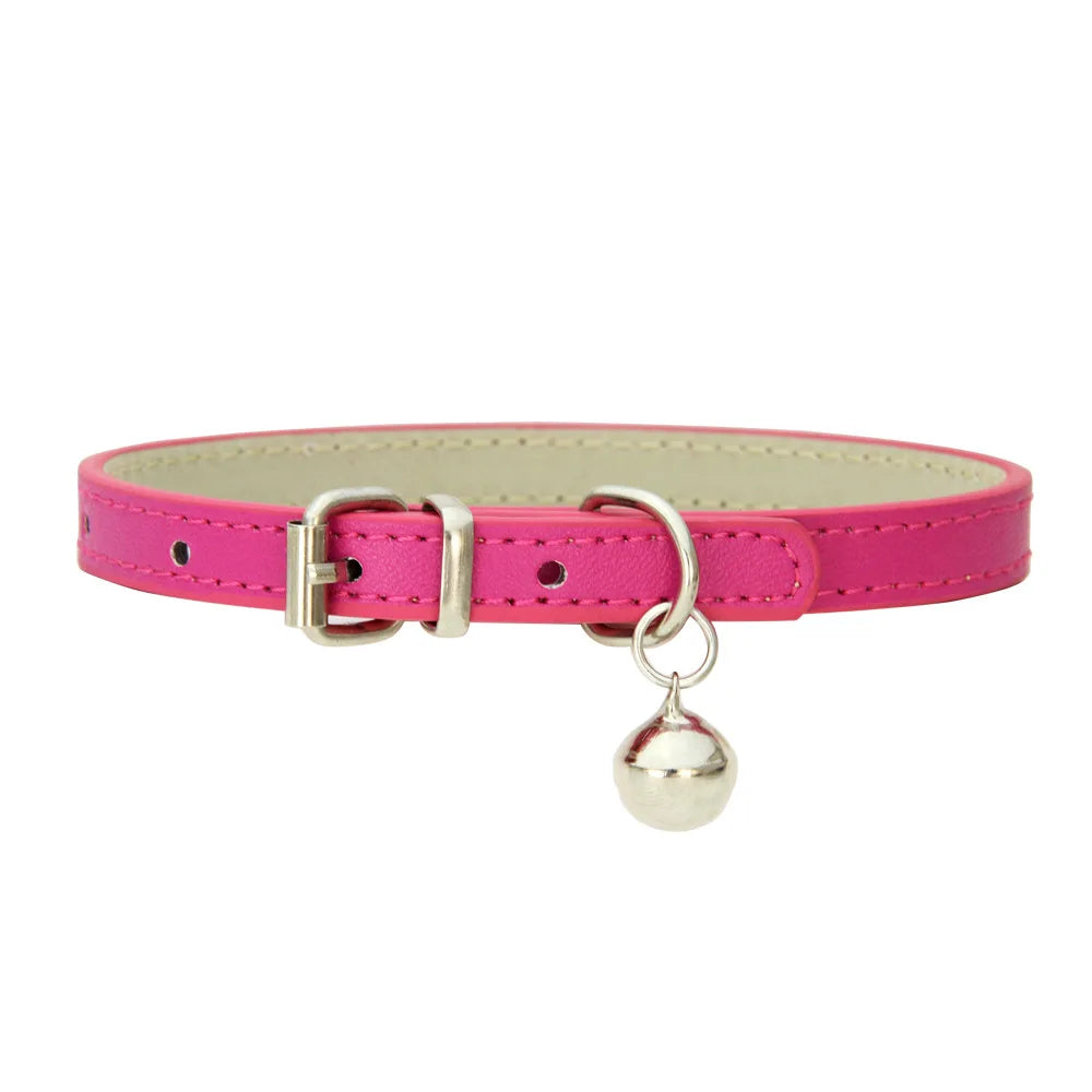 Soft Leather Cat & Small Dog Collar