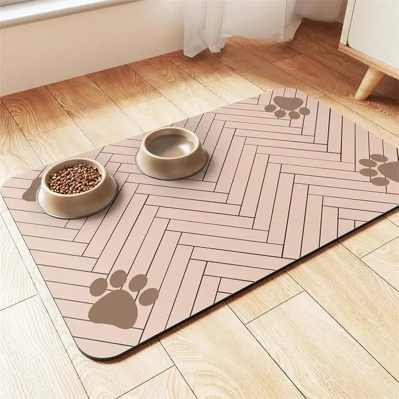 Quick-Dry Pet Bowl Mat – Absorbent, Waterproof & Non-Slip