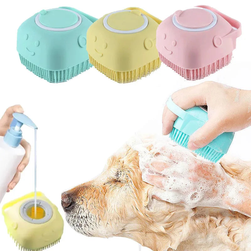 Pet Bath Massage Brush Puppy Dog Cat Grooming Cleaning Soft