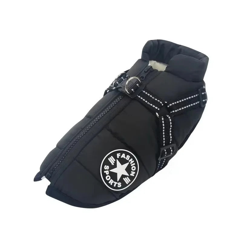 Waterproof Winter Dog Jacket with Built-In Harness – Warm Coat for Small and Large Dogs