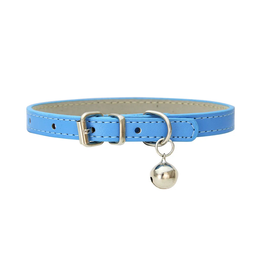 Soft Leather Cat & Small Dog Collar