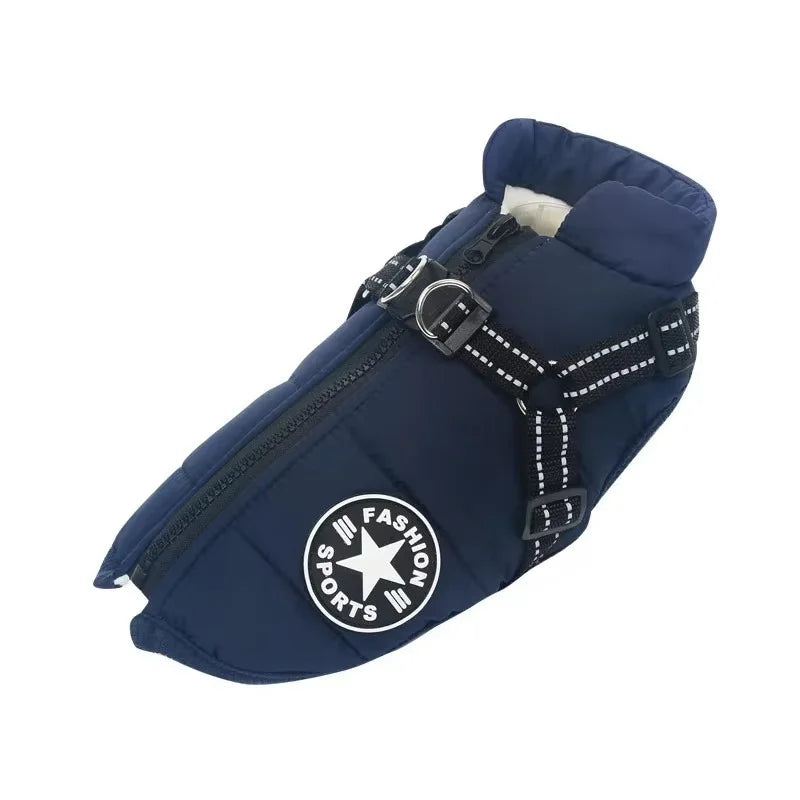 Waterproof Winter Dog Jacket with Built-In Harness – Warm Coat for Small and Large Dogs