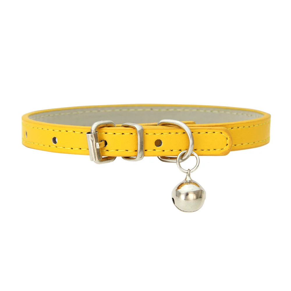 Soft Leather Cat & Small Dog Collar
