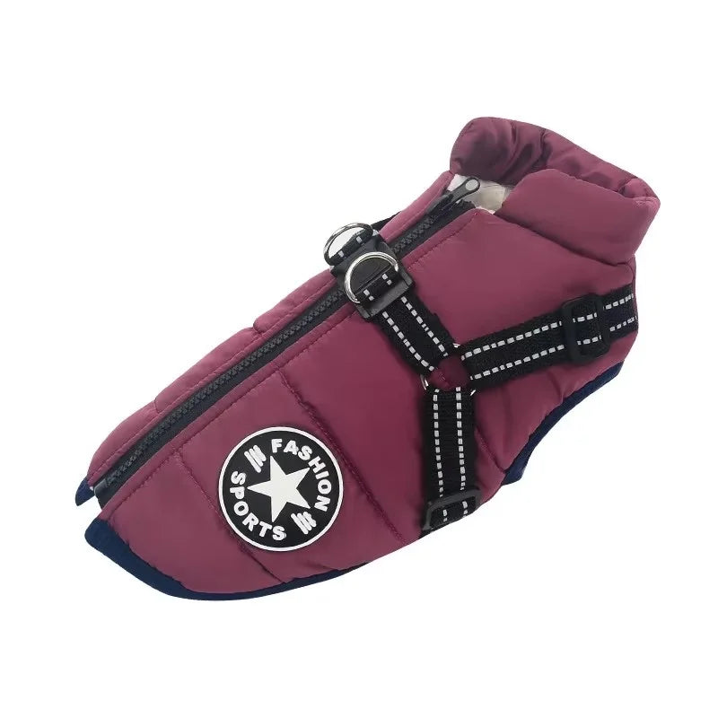 Waterproof Winter Dog Jacket with Built-In Harness – Warm Coat for Small and Large Dogs