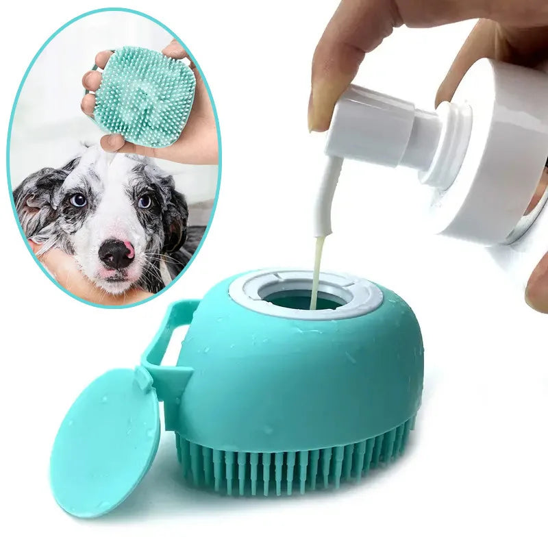 Pet Bath Massage Brush Puppy Dog Cat Grooming Cleaning Soft