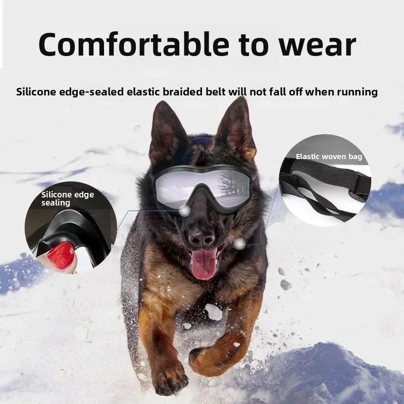 Adjustable Dog Sunglasses – UV-Resistant, Windproof Protective Goggles for Hiking, Running & Beach Adventures