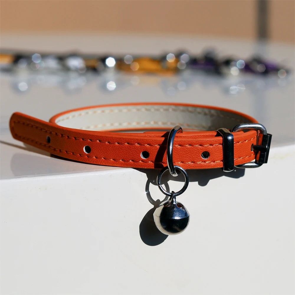Soft Leather Cat & Small Dog Collar