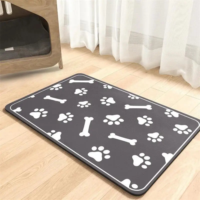 Quick-Dry Pet Bowl Mat – Absorbent, Waterproof & Non-Slip
