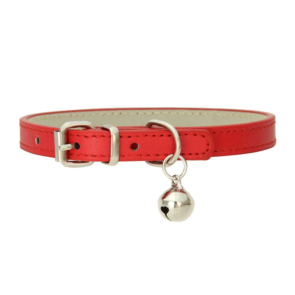 Soft Leather Cat & Small Dog Collar