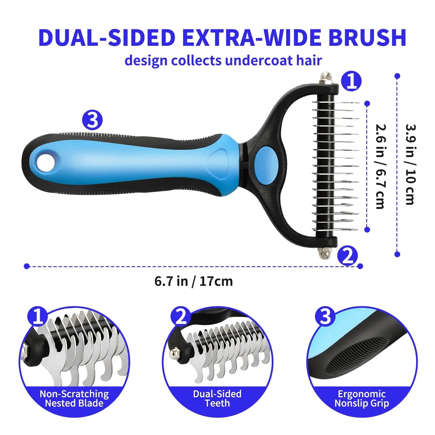 Pet Dematting & Deshedding Brush