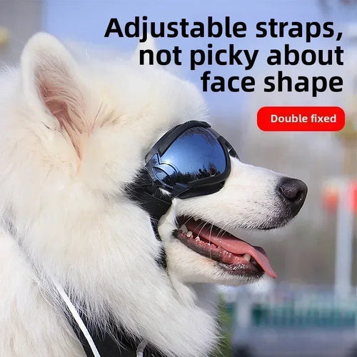Adjustable Dog Sunglasses – UV-Resistant, Windproof Protective Goggles for Hiking, Running & Beach Adventures