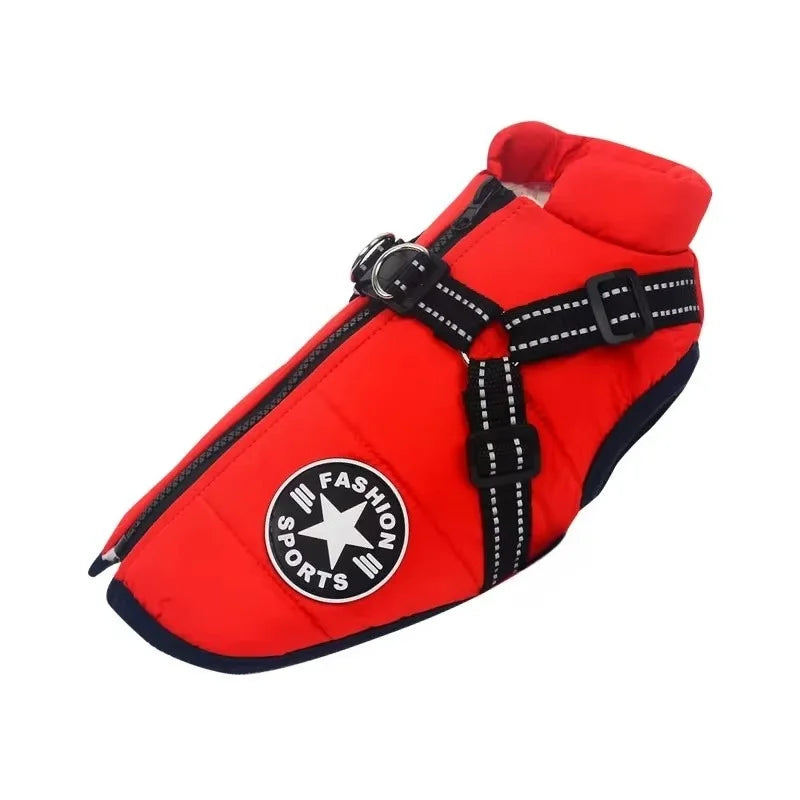 Waterproof Winter Dog Jacket with Built-In Harness – Warm Coat for Small and Large Dogs