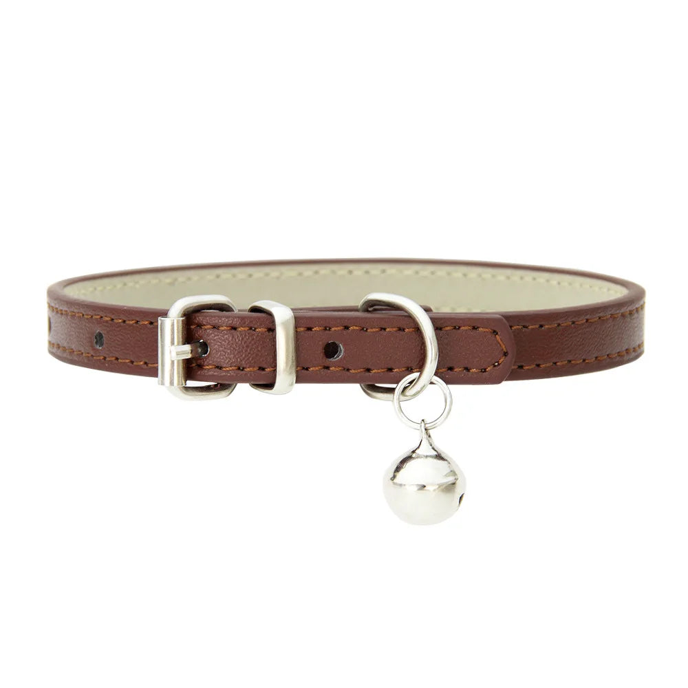 Soft Leather Cat & Small Dog Collar