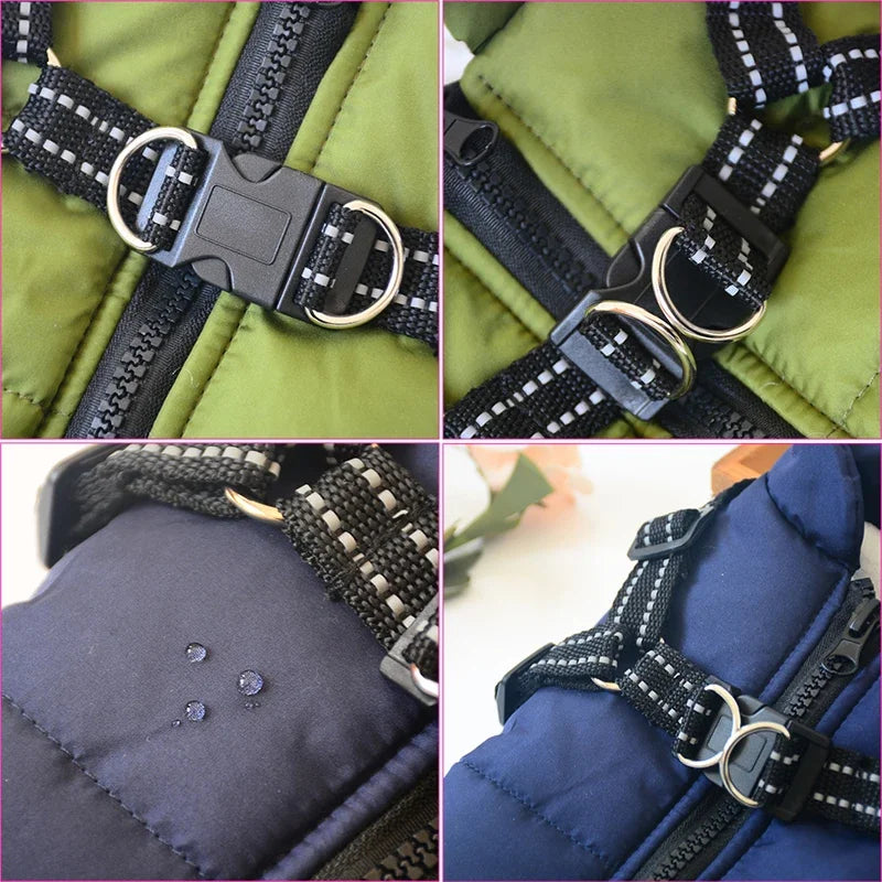 Waterproof Winter Dog Jacket with Built-In Harness – Warm Coat for Small and Large Dogs