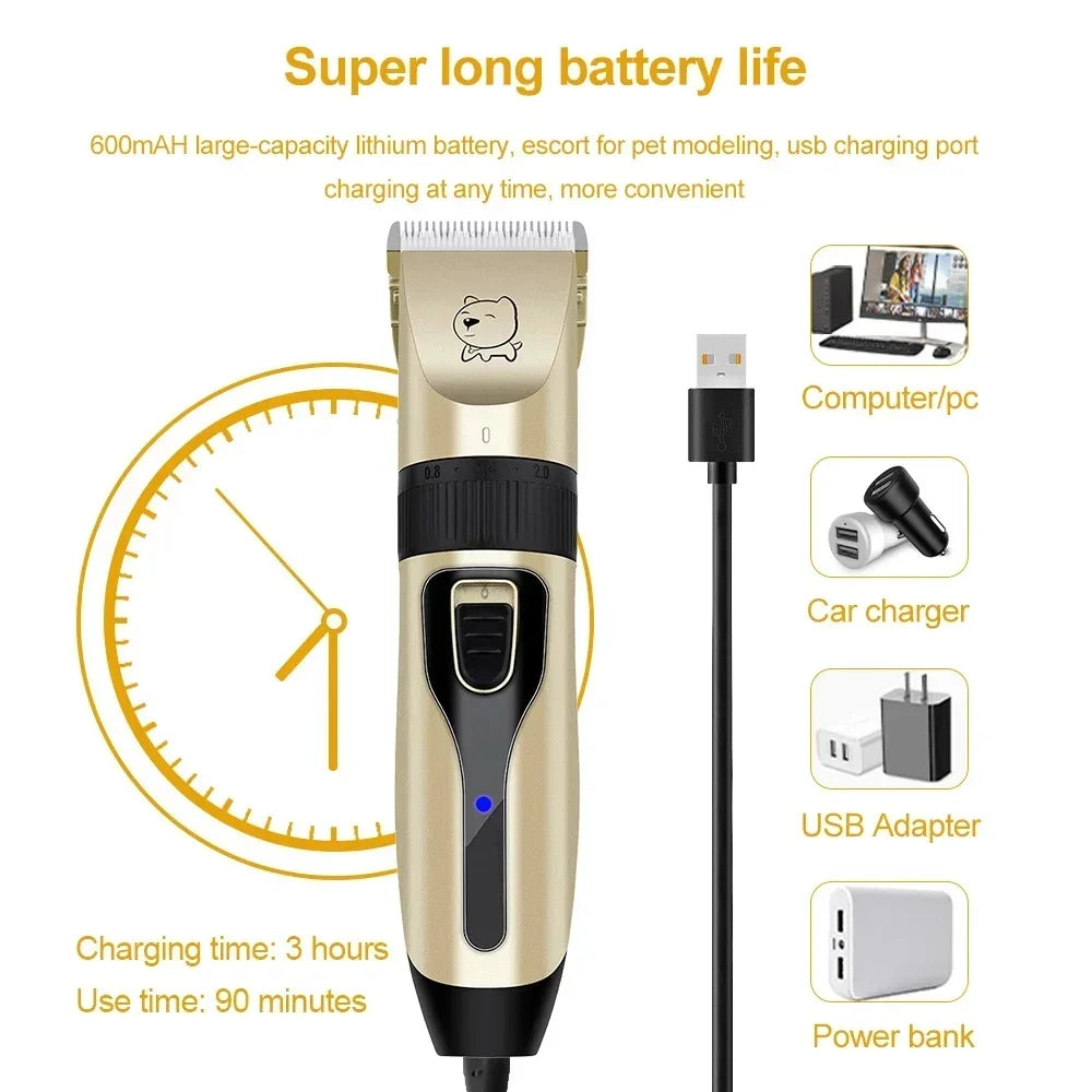Pro Groom Pet Clipper – USB Rechargeable Quiet Hair Trimmer for Dogs & Cats