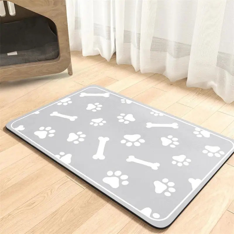 Quick-Dry Pet Bowl Mat – Absorbent, Waterproof & Non-Slip