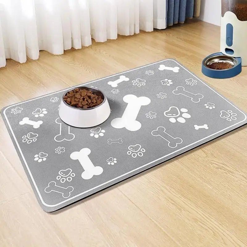 Quick-Dry Pet Bowl Mat – Absorbent, Waterproof & Non-Slip