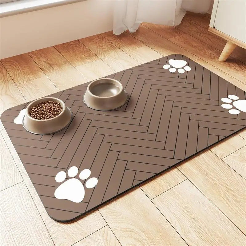 Quick-Dry Pet Bowl Mat – Absorbent, Waterproof & Non-Slip
